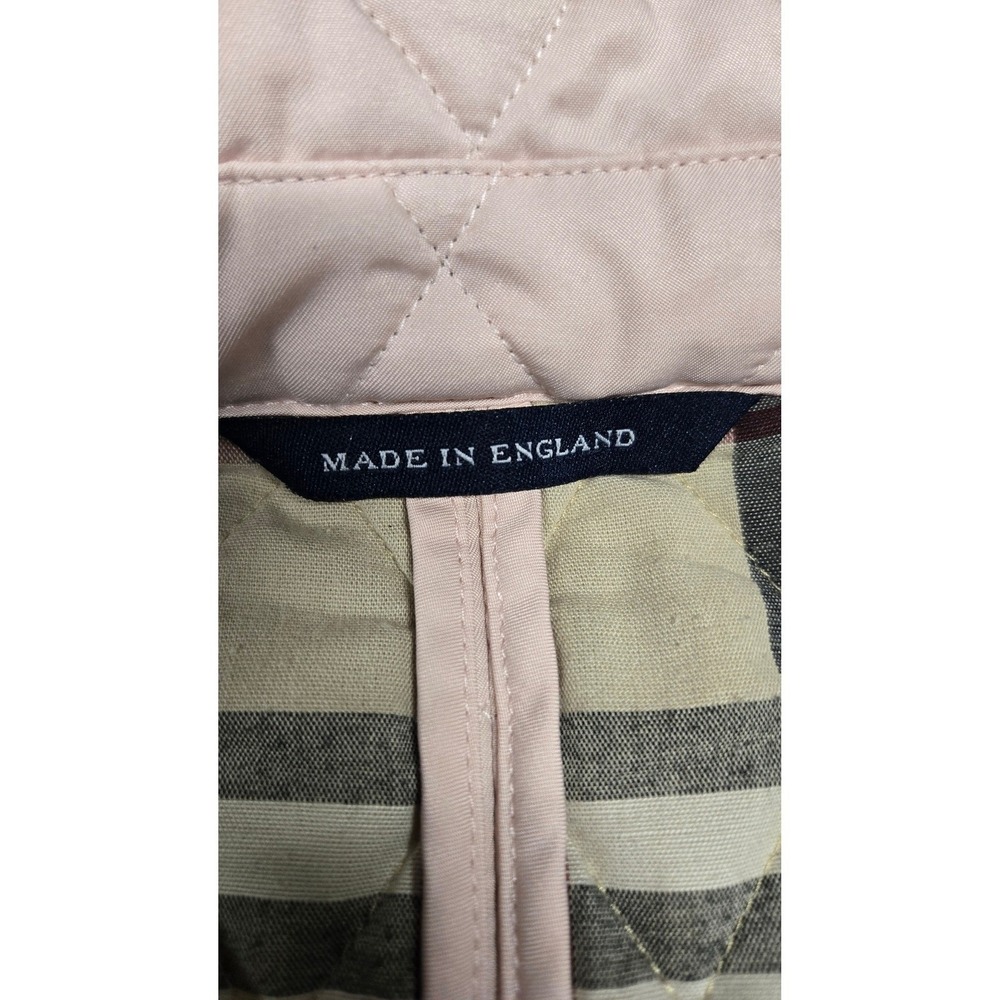 Burberry London Pink Quilted Jacket Nova Check Lining Made in England Womens L - Picture 7 of 16